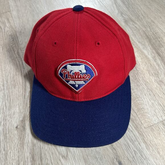 Vintage Puma Philadelphia Phillies Hat Snapback MLB Baseball Blue Red Wool Blend - Picture 1 of 10